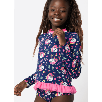 Camiseta Com Proteção Solar Menina Teen Unicórnio Encantado