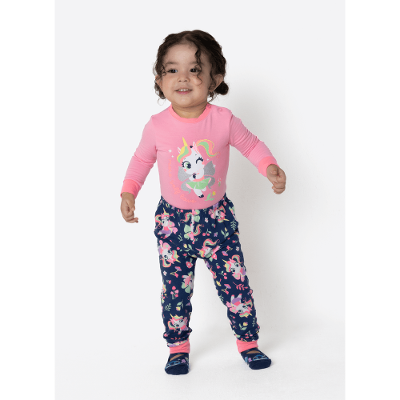 Pijama Manga Longa Bebê Menina Unicórnio Encantado