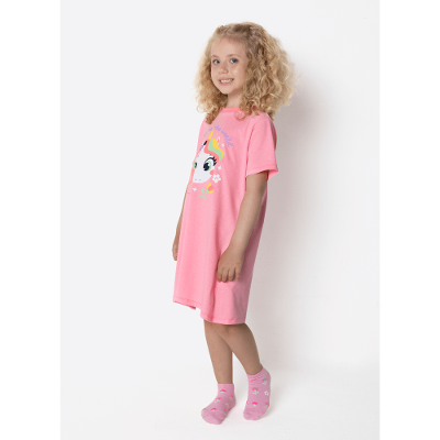 Camisola Manga Curta Algodão Menina Unicórnio Encantado