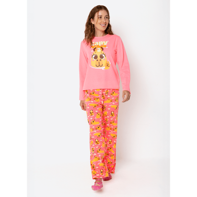 Pijama Manga Longa Algodão Feminino Capivara Vibes