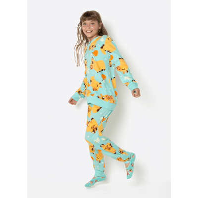 Pijama Manga Longa Viscolycra Unissex Teen Capivara Vibes