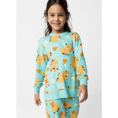 Pijama Manga Longa Ultra Visco Unissex Kids Capivara Vibes