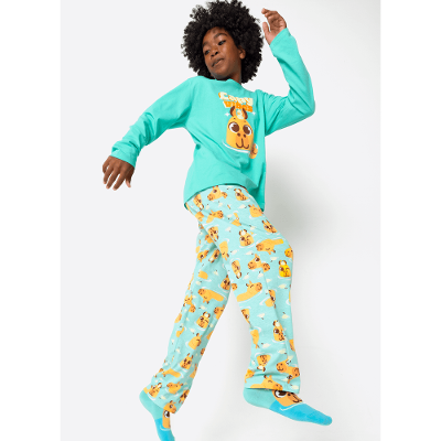 Pijama Manga Longa Algodão Menino Teen Capivara Vibes
