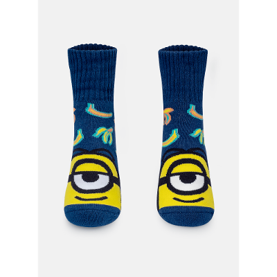 Meia Botinha Antiderrapante Unissex Adulto Minions