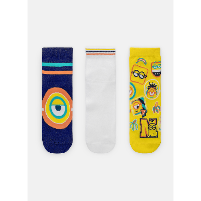 Kit com 3 meias Unissex Adulto Minions