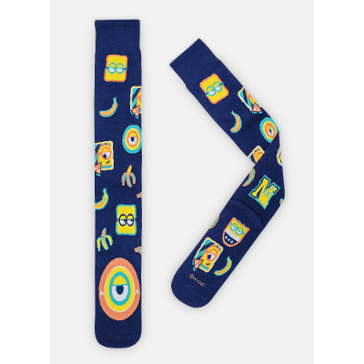 Meia Cano 3/4 Unissex Adulto Minions