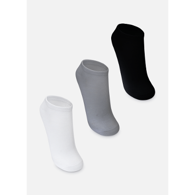 Kit com 3 Meias Sapatilha Unissex Adulto Lisa