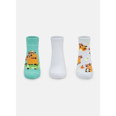 Kit com 3 meias Unissex Kids Capivara Vibes