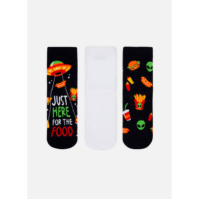 Kit com 3 Meias Menino Teen Alien