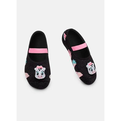 Meia Sapatilha Antiderrapante com LED Feminina Vaca Patches