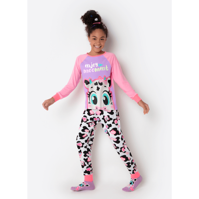 Pijama Manga Longa Viscolycra Menina Teen Vaca Patches