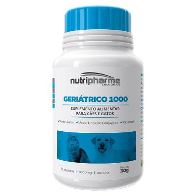 Suplemento Alimentar Geriátrico 1000 para Cães e Gatos - 30 Cápsulas