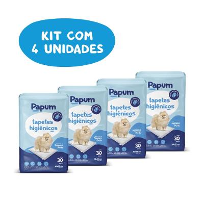 Tapete Higiênico Papum 60x55cm para Cães de Pequeno Porte - 120 Unidades (4 Pacotes)