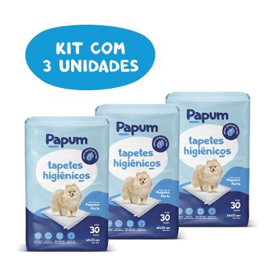 Tapete Higiênico Papum 60x55cm para Cães de Pequeno Porte - 90 Unidades (3 Pacotes)
