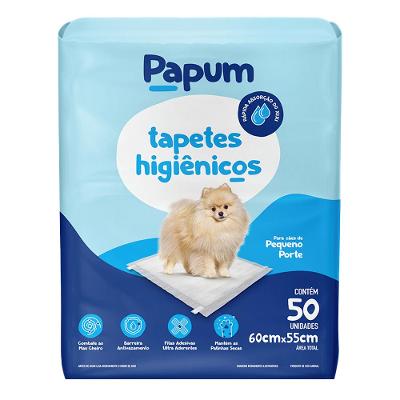 Tapete Higiênico Papum 60x55cm para Cães de Pequeno Porte - 50 Unidades