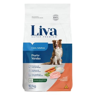 Ração Seca Liva Super Premium para Cães Adultos de Raças Médias - 10,1 Kg