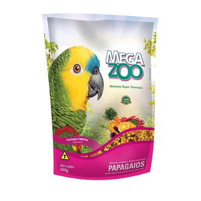 Ração Megazoo para Papagaio com Frutas e Legumes - 600 g