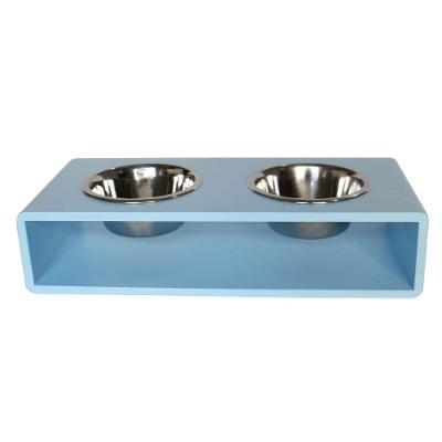 Comedouro Modern Duplo Azul Bebê para Cães e Gatos - Tam. G