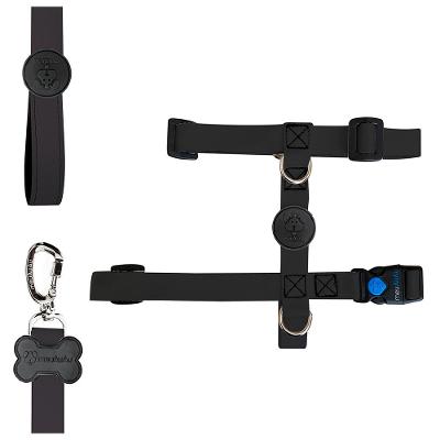 Conjunto Peitoral e Guia Preto para Cães - Tam. G