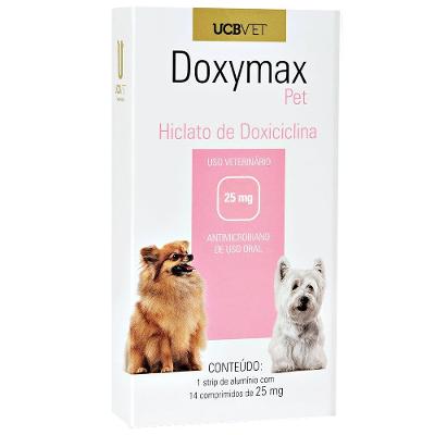 Antibiótico UCBVET Doxiciclina Doxymax Pet para Cães - 25 mg