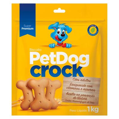 Biscoito PetDog Crock para Cães Adultos Porte Médio e Grande Sabor Vegetais - 1Kg