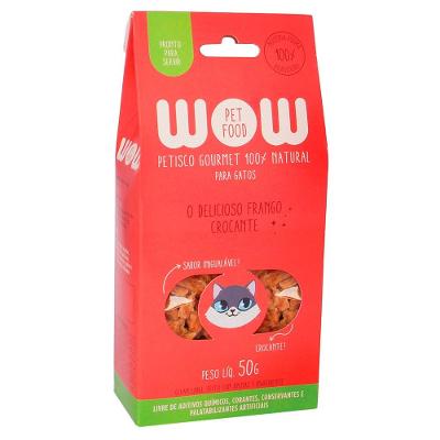 Petisco WOW Pet Food Super Premium para Gatos Sabor Frango - 50g