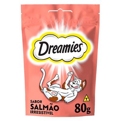 Petisco Dreamies Salmão Irresistível para Gatos Adultos - 80 g