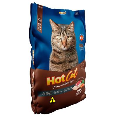 Ração Seca Hot Cat Mix Sem Corantes para Gatos Filhotes e Adultos - 20 Kg