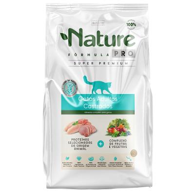 Ração Seca Alinutri Nature Fórmula Pro para Gatos Adultos Castrados - 7,5 Kg