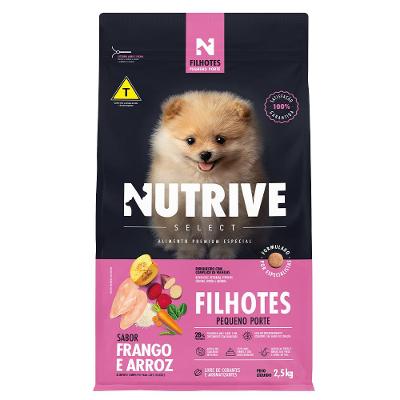 Ração Seca Nutrive Select Frango e Arroz para Cães Filhotes Porte Pequeno - 2,5 Kg