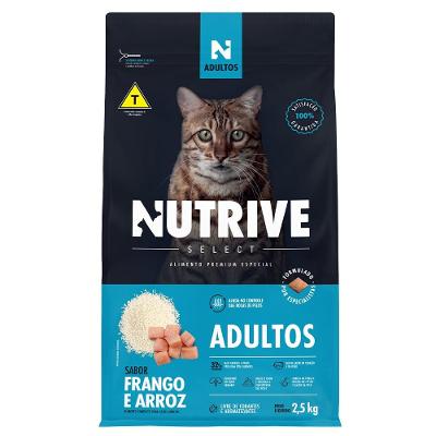 Ração Seca Nutrive Select Frango e Arroz Gatos Adultos - 2,5 Kg