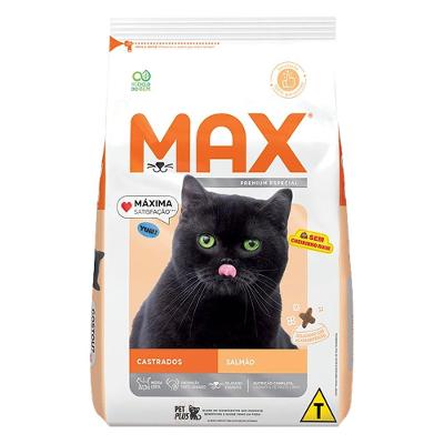 Ração Seca Max Salmão para Gatos Castrados - 1 Kg