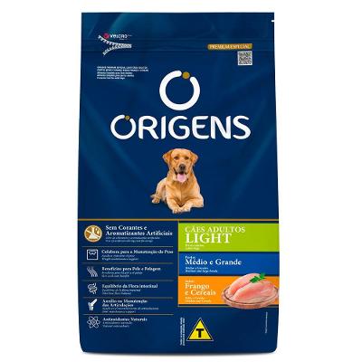 Ração Seca Origens Premium Especial Ligth Frango e Cereais para Cães de Porte Médio e Grande - 15 Kg