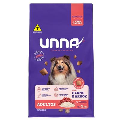 Ração Seca Unna Carne e Arroz para Cães Adultos - 1 Kg