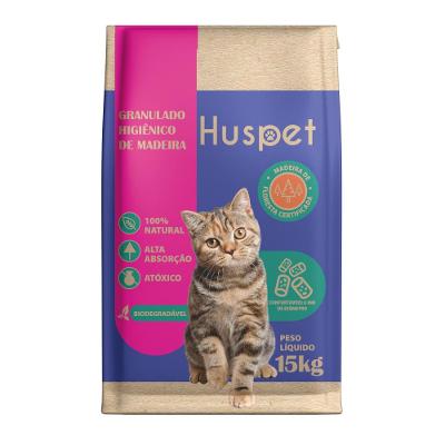 Granulado Higiênico de Madeira Huspet para Gatos - 15 Kg