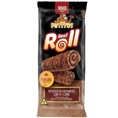 Petisco Petitos para Cães Adultos Sabor Carne Beef Roll - 20g