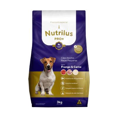 Ração Seca Nutrilus Pro+ Frango & Carne para Cães Adultos de Raças Pequenas - 3 Kg