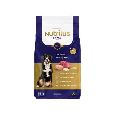 Ração Seca Nutrilus Pro+ Sabor Frango e Carne para Cães Adultos de Raças Gigantes - 15 Kg