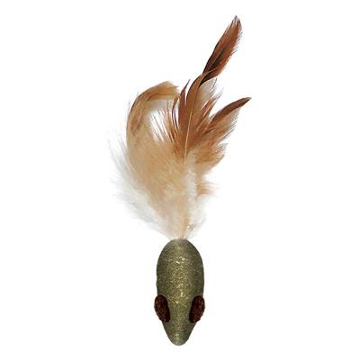 Brinquedo Ratinho de Catnip com Pena para Gatos - Tam. Único
