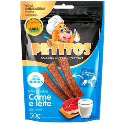 Bifinho Petitos para Cães Filhotes Sabor Carne e Leite - 50g