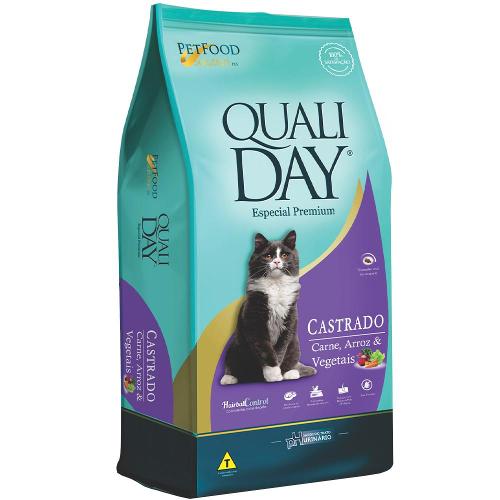 Ração Qualiday Especial Premium Cat Castrado Adulto Carne, Arroz e Vegetais - 10,1 Kg