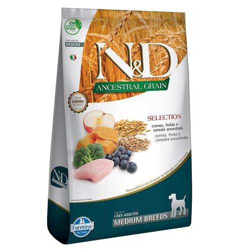 Ração Farmina N&D Ancestral Grain Selection Carnes e Frutas para Cães Adultos Raças Médias - 15 Kg