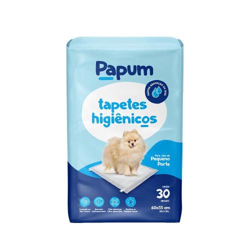 Tapete Higiênico Papum 60x55cm para Cães de Pequeno Porte - 60 Unidades (2 Pacotes)