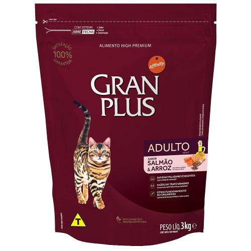 Ração GranPlus Salmão e Arroz para Gatos Adultos - 3 Kg