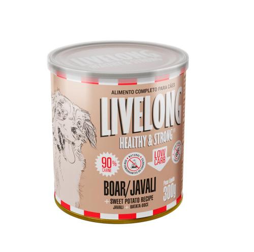 Alimento Natural Livelong sabor Javali para Cães - 300 g