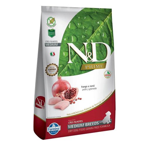 Ração Farmina N&D Prime Frango e Romã Cães Filhotes Raças Médias - 2,5 Kg