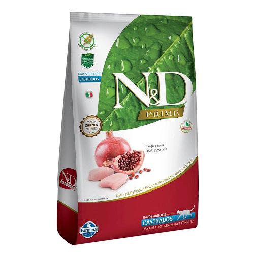 Ração Farmina N&D Prime Frango e Romã Gatos Adultos Castrados - 7,5 Kg