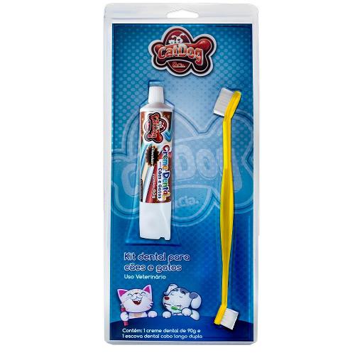 Kit Dental CatDog & Cia Escova e Creme Dental Chocolate para Cães e Gatos - Chocolate