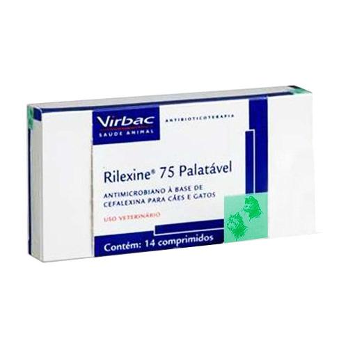 Antibiótico Virbac Rilexine Palatável para Cães e Gatos de 14 Comprimidos - 75 mg