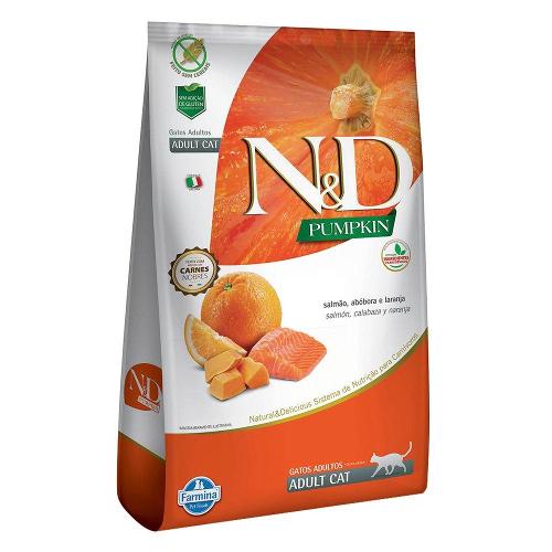 Ração Farmina N&D Pumpkin Salmão, Abóbora e Laranja para Gatos Adultos - 400 g